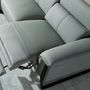 Sofas - Left chaise longue relax sofa in turquoise green leather - ANGEL CERDÁ