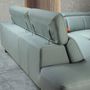 Sofas - Left chaise longue relax sofa in turquoise green leather - ANGEL CERDÁ