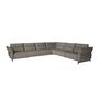 Sofas - Dark grey leather modular relax corner sofa - ANGEL CERDÁ