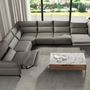 Sofas - Dark grey leather modular relax corner sofa - ANGEL CERDÁ