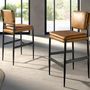 Stools - Brown leather stool - ANGEL CERDÁ
