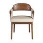 Chairs - Walnut and cream leatherette chair - ANGEL CERDÁ
