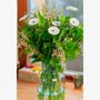 Garden accessories - Round glass flower for outdoor in white colour - CARNEOL GLASS