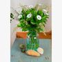 Garden accessories - Round glass flower for outdoor in white colour - CARNEOL GLASS