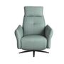 Armchairs - Turquoise green leather swivel relax armchair - ANGEL CERDÁ