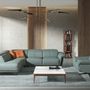 Armchairs - Turquoise green leather swivel relax armchair - ANGEL CERDÁ