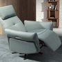 Armchairs - Turquoise green leather swivel relax armchair - ANGEL CERDÁ