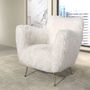 Fauteuils - Fauteuil en tissu blanc à poils longs - ANGEL CERDÁ
