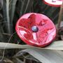 Garden accessories - Small Glass Flower For Outside In Red-Black - CARNEOL GLASS