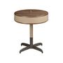 Coffee tables - Round corner table leather, walnut and grey steel - ANGEL CERDÁ