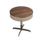 Coffee tables - Round corner table leather, walnut and grey steel - ANGEL CERDÁ