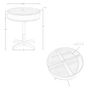 Coffee tables - Round corner table leather, walnut and grey steel - ANGEL CERDÁ