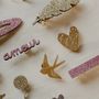 Gifts - Wooden or glitter brooches, clips, keychains and buckles - LES PETITES HIRONDELLES