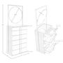 Commodes - Chiffonier en cuir, noyer, acier gris et plateau en verre fumé brun av - ANGEL CERDÁ