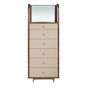 Commodes - Chiffonier en cuir, noyer et acier poli avec miroir - ANGEL CERDÁ