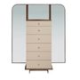 Commodes - Chiffonier en cuir, noyer et acier poli avec miroir - ANGEL CERDÁ