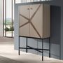 Sideboards - High sideboard leather, walnut and black steel - ANGEL CERDÁ