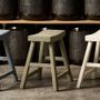 Stools - Poplar wood and MING fabric stool - CFOC