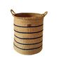 Objets de décoration - Panier à linge Enyo | Panier de rangement | Rayures bleues naturelles - SOLOKO