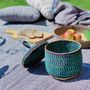 Baskets - Nunya Lid Basket | Storage Basket Small | Handwoven Basket | Turquoise - SOLOKO