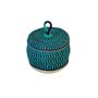 Baskets - Nunya Lid Basket | Storage Basket Small | Handwoven Basket | Turquoise - SOLOKO