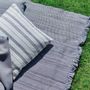 Coussins textile - Housse de coussin tissée à la main | Tsiame beige à rayures bleues - SOLOKO