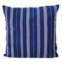Coussins textile - Housse de coussin tissée à la main | Tsiame Bleu royal, rayures beige - SOLOKO