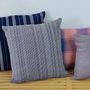 Coussins textile - Housse de coussin tissée à la main | Two is One bleu, beige - SOLOKO