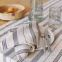 Serviettes - Serviette en coton tissée à la main | Tsiame beige à rayures bleues - SOLOKO