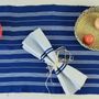 Serviettes - Serviette en coton tissée à la main | Anloga bleu royal, beige - SOLOKO