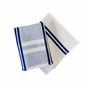 Serviettes - Serviette en coton tissée à la main | Anloga bleu royal, beige - SOLOKO