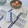 Sets de table - Set de table et serviette tissés à la main | Anloga Beige Blue - SOLOKO