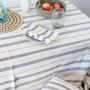Nappes - Tsiame Nappe tissée à la main en coton | Beige, rayures bleues - SOLOKO