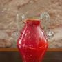 Vases - Vase amphore en verre soufflé, rouge moucheté doré, moyen - ANTHOLOGIST