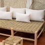 Benches - Wooden Bench with Palm Leaf Weaving – 190 cm | Cosydar Déco - COSYDAR-DECO