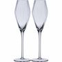 Glass - Vuolle Champagne Glass Stripe 2 pcs Clear 25 cl - PENTIK