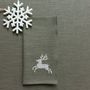 Linge de table textile - Serviette en lin PUNTO CROCE | Renne - GIARDINO SEGRETO