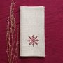 Linge de table textile - Serviette en lin PUNTO CROCE | Snowflake - GIARDINO SEGRETO