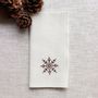 Linge de table textile - Serviette en lin PUNTO CROCE | Snowflake - GIARDINO SEGRETO