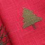 Linge de table textile - Serviette en lin PUNTO CROCE | Sapin de Noël - GIARDINO SEGRETO