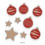 Autres décorations de Noël - Décorations de vitrine de Noël en carton, Boules et Étoiles (lot de 8) - RIPPOTAI