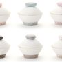 Bols - [JIWOON] Un bol à dessert arabe avec couvercle, porcelaine blanche - JIWOON