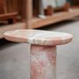 Coffee tables - "BOLD" PINK MARBLE SIDE TABLE - KIWANO CONCEPT