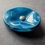 Garden accessories - Small turquoise glass flower on a stainless steel stem - CARNEOL GLASS