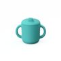 Children's mealtime - Silicone Sippy Cup with handles - Lagoon - EKOBO