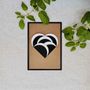 Autres décorations murales - COEUR Carte-objet OISO® - Avec CADRE - Kraft - OISO