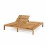 Transats - Bain de soleil Lima double en teck naturel - SEMPRE IN & OUTDOOR LIVING BV