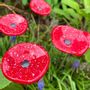 Garden accessories - Small Glass Flower For Outside In Red-White - CARNEOL GLASS