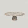 Platter and bowls - SILVER TRAVERTINE CAKE STAND - KIWANO CONCEPT