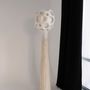 Lampadaires - Lampadaire sculptural Buton — Base en biocomposite et abat-jour en lin - PLETOSTUDIO